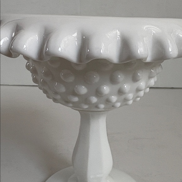 Vintage Fenton hobnail milk glass compote candy dish or base to fairy lamp - Picture 11 of 13
